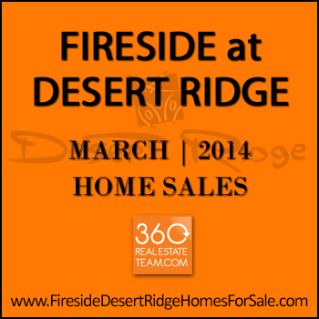 There were eight sold Fireside Desert Ridge homes in March 2014.