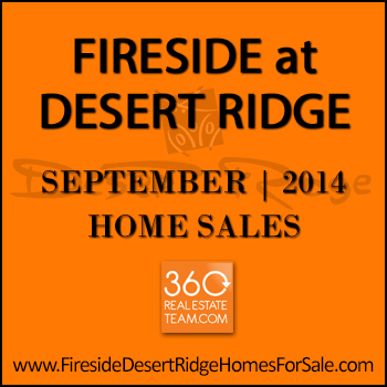 There were eight sold Fireside Desert Ridge homes in September 2014.