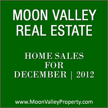 There were 30 Moon Valley home sales during the month of December 2012.