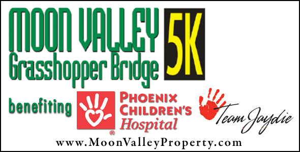 The Moon Valley Grasshopper Bridge 5k for 2014 will be held on Saturday September 27th.