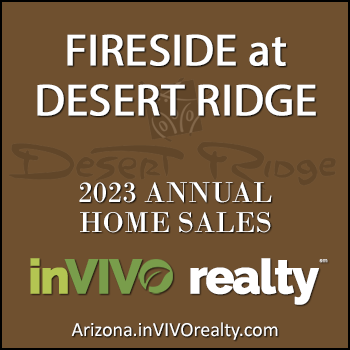 ThThere were 23 2023 sold Fireside Desert Ridge homes which include Fireside at Desert Ridge condominiums and single family detached Fireside at Desert Ridge homes; 12 fewer homes sold this year compared to homes sold in 2022. Average dollar per square foot pricing for 2023 Fireside Desert Ridge homes sold was approximately 2.2% higher than Fireside homes sold in 2022 and average days on market remained the same between 2023 and 2022 at 41 days.