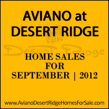 There were three September 2012 Aviano Desert Ridge home sales.