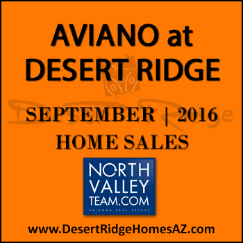 There were eight September 2016 sold Aviano Desert Ridge homes and two Villages at Aviano Desert Ridge condos sold.