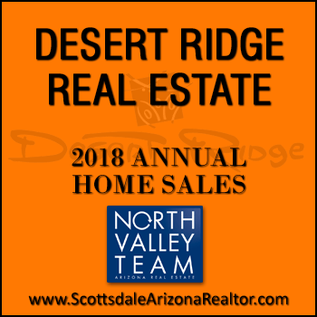 The number of 2018 sold Desert Ridge homes was 537 which was 32 more sold homes than total Desert Ridge home sales during 2017. Active Desert Ridge homes for sale listing inventory still remains low for the 7th consecutive year.