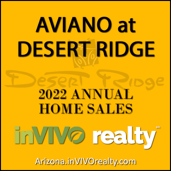 There were 73 sold Aviano Desert Ridge homes during 2022, 58 fewer sold properties this year than the Aviano Desert Ridge homes sold during 2021. Of the total homes sold in Aviano during 2022, approximately half were Desert Ridge condominium townhomes in Villages at Aviano with the remaining sold properties being detached Aviano Desert Ridge homes in other Aviano villages.